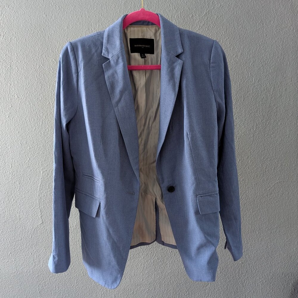 Women's Banana Republic Chambray Blue Blazer Sz 10